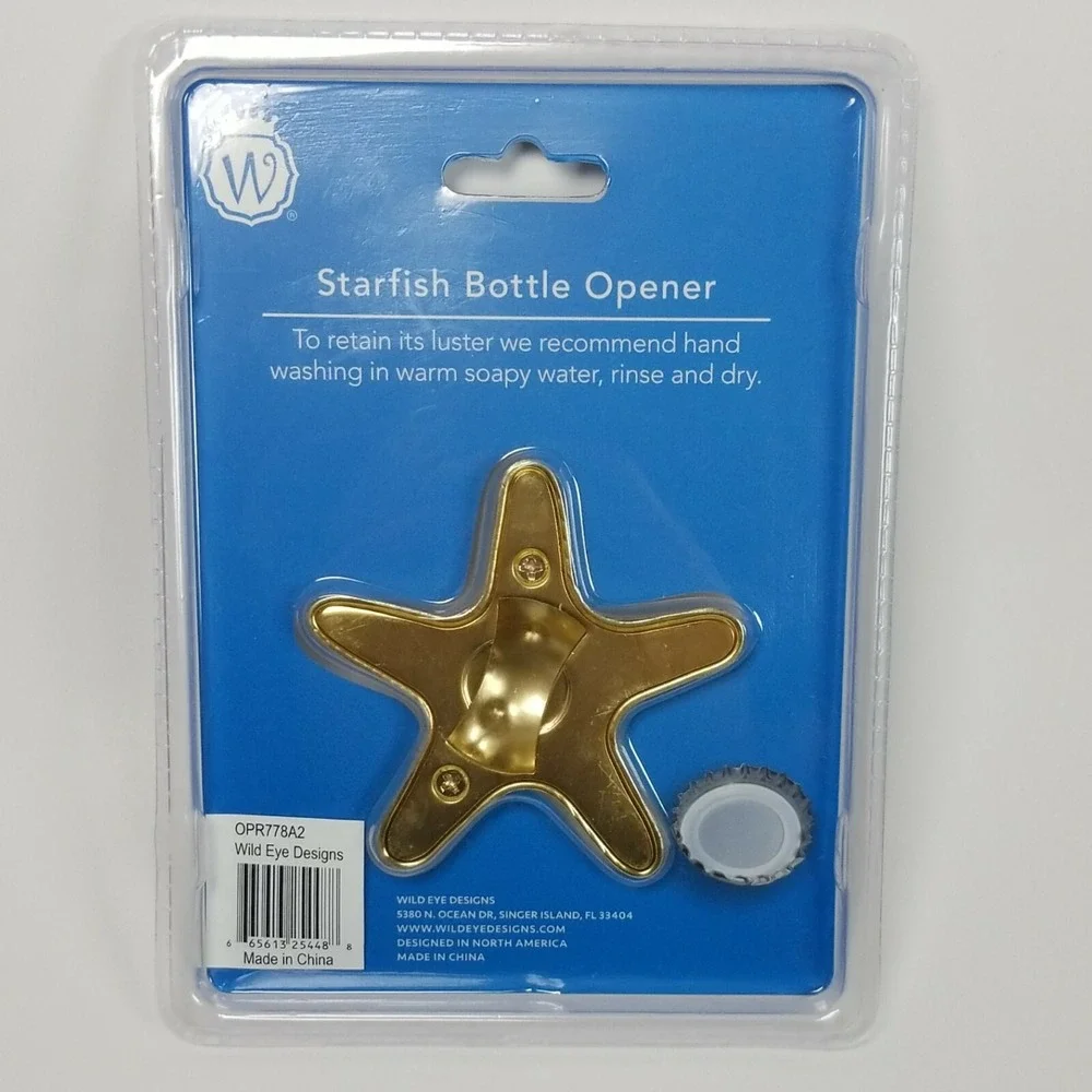 Star Fish Bottle Opener Gold 3